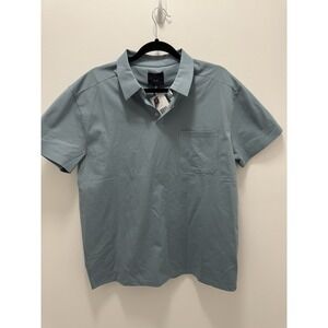 Marc Asher‎ Polo Shirt Men XL Slate Blue Performance Stretch Short Sleeve NWT
